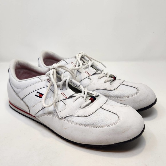 Tommy Hilfiger Mens Osborn White Leather Sneakers 12 Tennis Shoes Lace Up main image 9